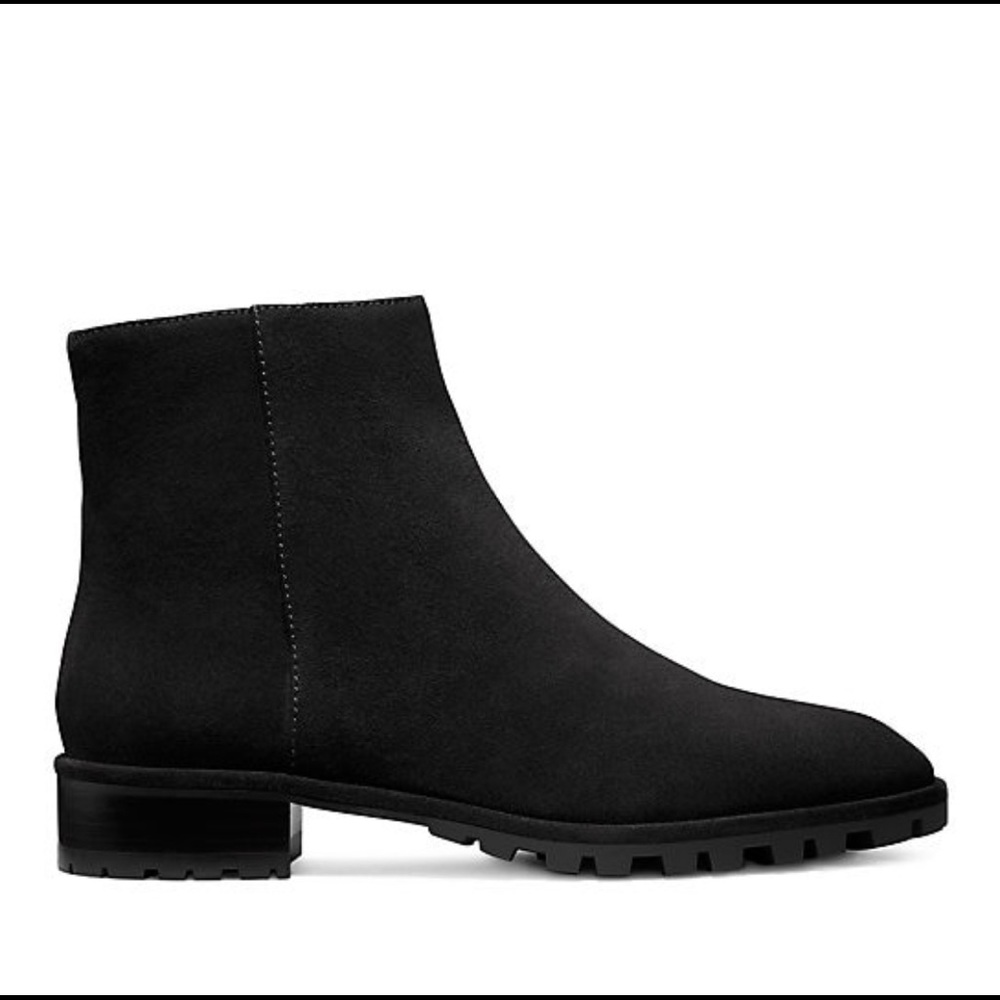 NWT Stuart Weitzman Maelie Black Suede Ankle Booties in size 6.5